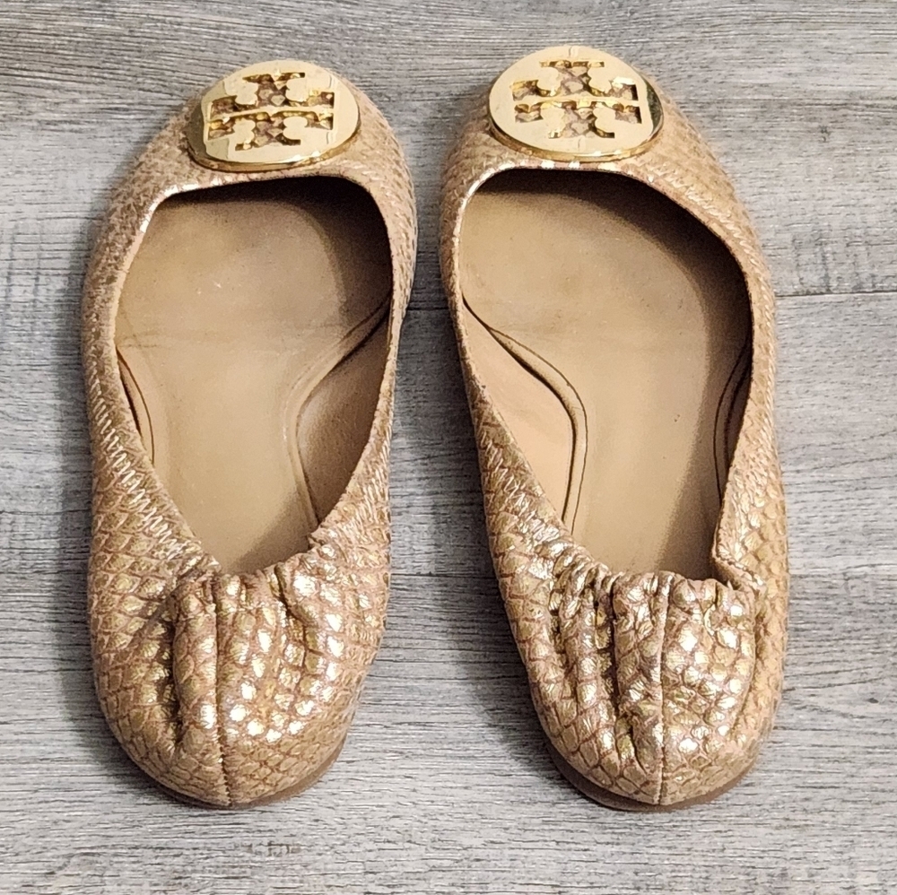 Tory Burch Reva Python Leather Flats - image 6